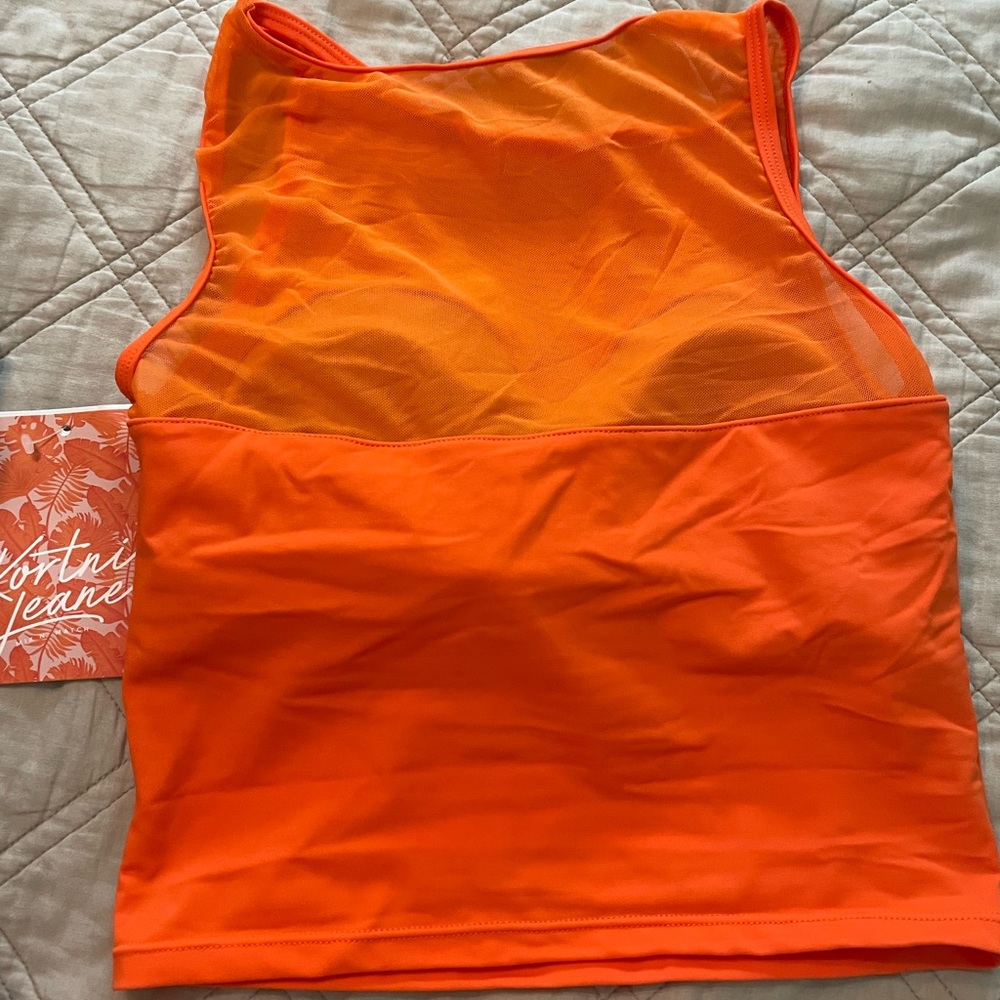 Kortni Jean orange swim top